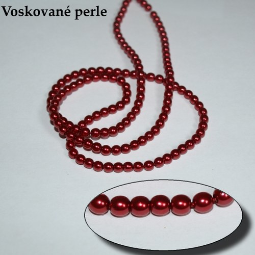Voskované perle, 8 mm, Siam - 10 ks — foto 1