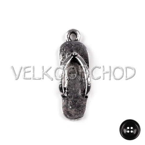 AKCE - Přívěsek Letní žabky 7x20mm - platina (5ks)