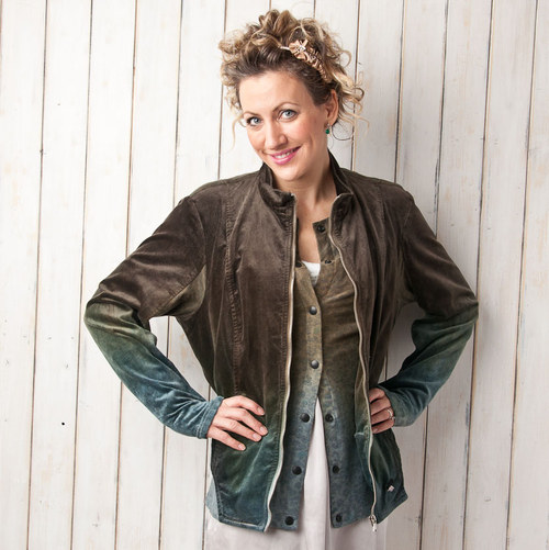 Sametová bunda "biker" - vel. XL — foto 1