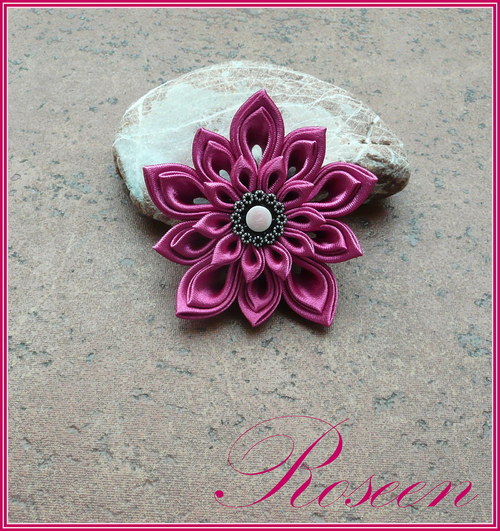 Kanzashi spona/brož Raspberry II.