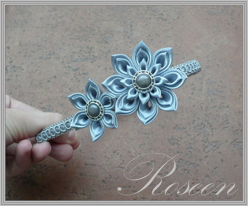 Kanzashi čelenka Silver night