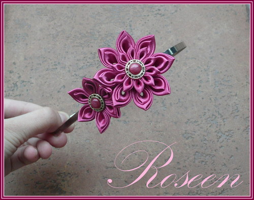 Kanzashi čelenka Raspberry lemonade — foto 1