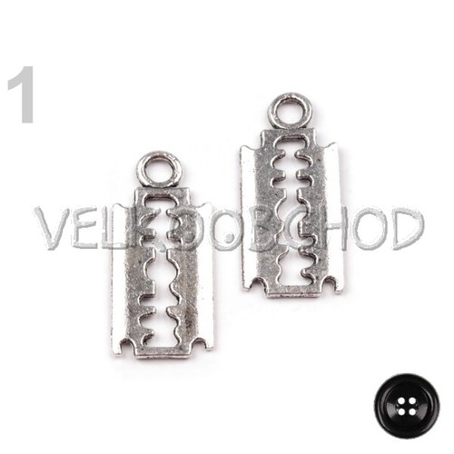 AKCE! Přívěsek Žiletka 10x25mm - platina