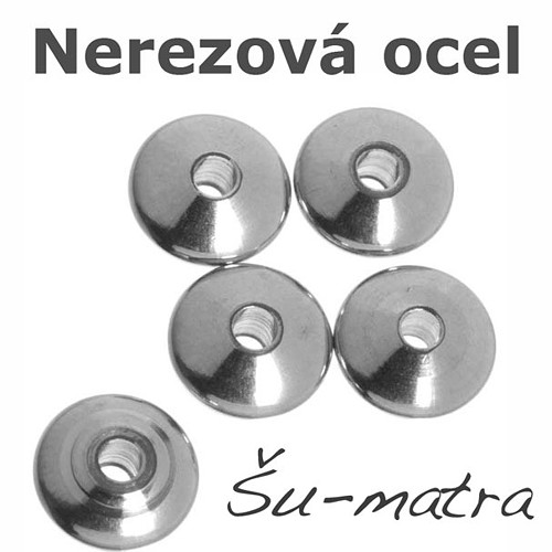 Korálek z nerezové oceli, 6x3 mm (5 ks)