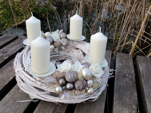 Adventní svícen "BÍLÁ KÁVA" — foto 1