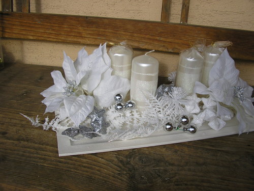 Advent- dekorace- stříbrný sníh — foto 1