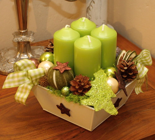 Limetkový adventní svícen — foto 1