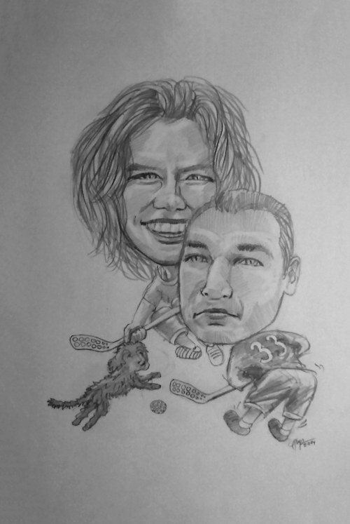 Karikatura - Florbal s pejskem — foto 1