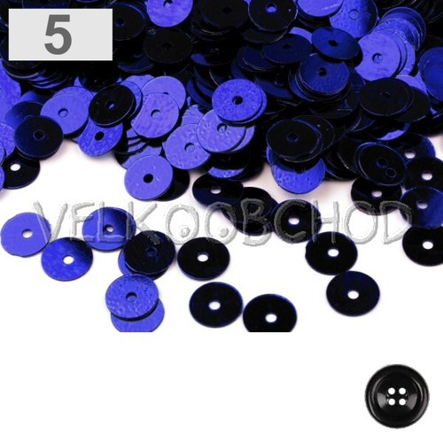 Flitry hladké pr.6 mm (10g) - modrá královská