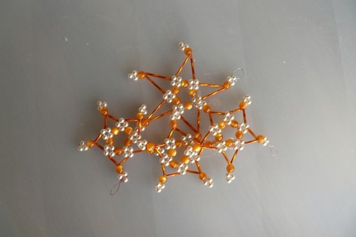 SADA 4 HVĚZD - korálkové - oranžové tyčkové