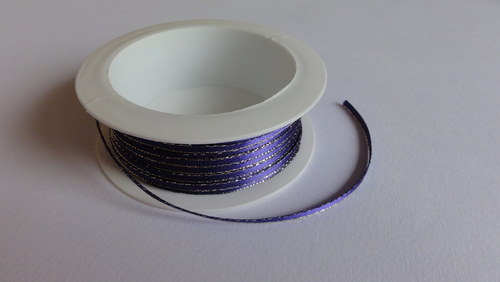 Saténová stužka s lurexem 3mm - 3m (fialová)