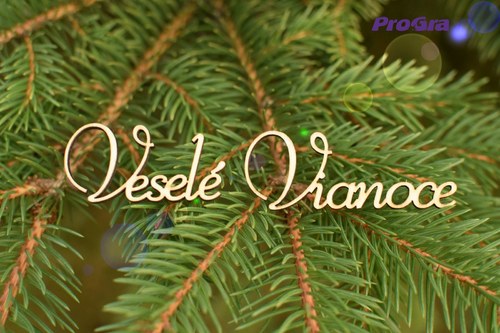 Veselé Vianoce - vyrezaný nápis - MINI