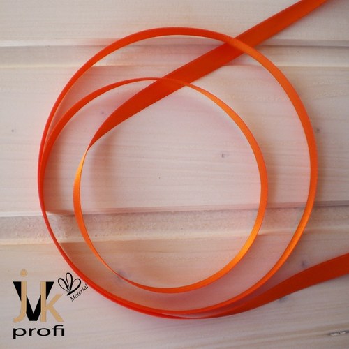 Stuha atlasová oboulícní - oranžová 10 mm