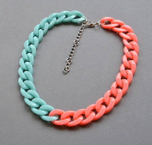 Plastic chain! APRICOT! MINT! — foto 1