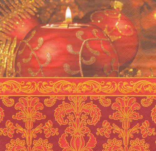 Ubrousek - ozdoby a svíčky červené — foto 1