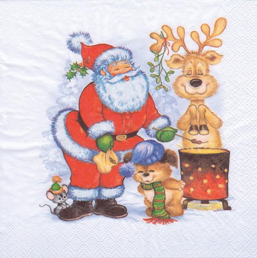 Ubrousek - santa se sobem a pejskem (2 ks - AKCE)