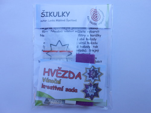 ŠIKULKA - Hvězdička vánoční- fialovo bílá