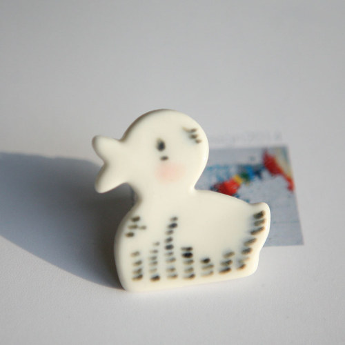 Kačka ....plavaat II (porcelánová brož) — foto 1