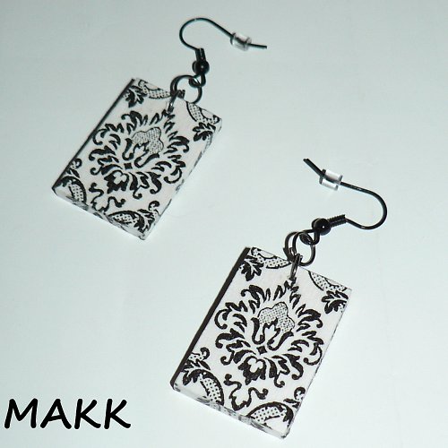 Naušky černé ornamenty — foto 1