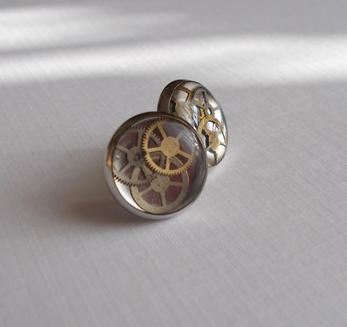 Steampunkové barevné náušnice — foto 1