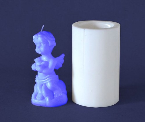 Forma na svíčky Andělíček s ptáčkem - výška 10cm