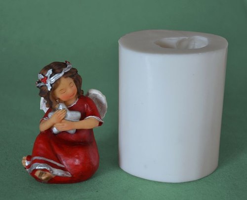 Forma na svíčky Andělíček červený malý, výška 8cm