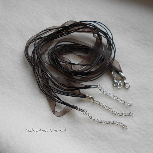 49-Náhrdelník organza hnědá — foto 1