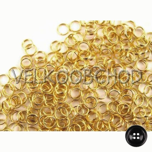 Dvojité kroužky pr.5 mm (50 ks) - zlato