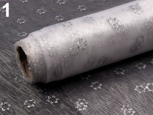 Organza 15cm s glitry-5 metrů