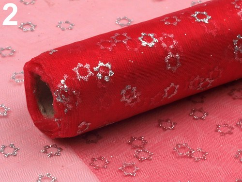 Organza 15cm s glitry-5 metrů