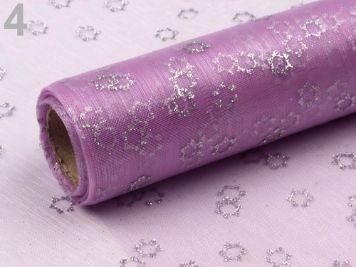 Organza 15cm s glitry-5 metrů — foto 1