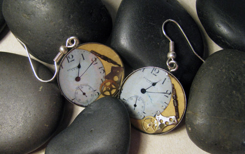 Steampunk náušnice — foto 1