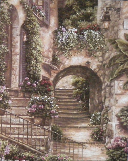 Ulička-Reprodukce Decoupage — foto 1