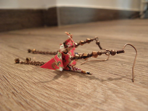 Nežný letec - origami náušnice — foto 1