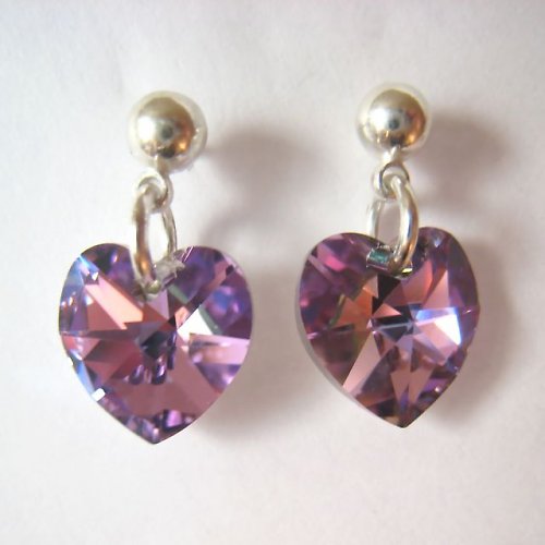 Náušnice Swarovski - měňavá srdíčka — foto 1