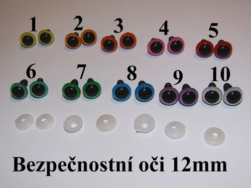 Oči 12mm č.10 bílé — foto 1