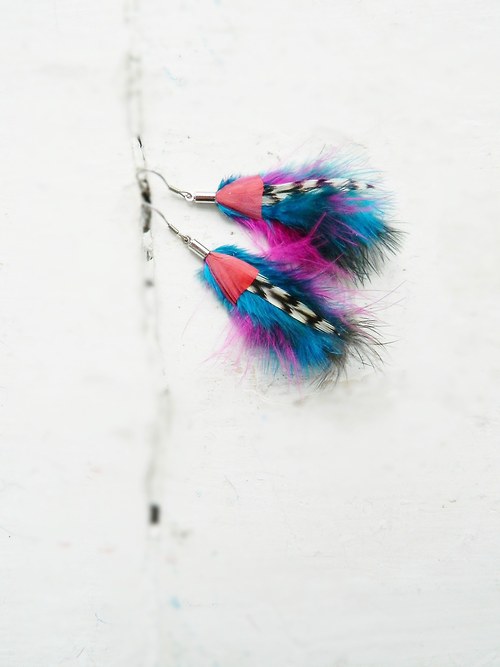 Peříčkové náušnice MARABOU- kolekce "MINI" — foto 1