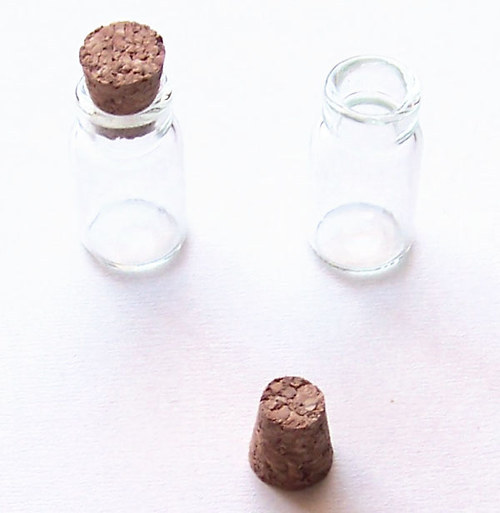 Mini lahvička s uzávěrem/ 17x10mm/ 3ks