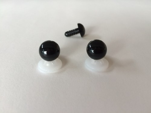 12 mm čierne bezpečnostné oči