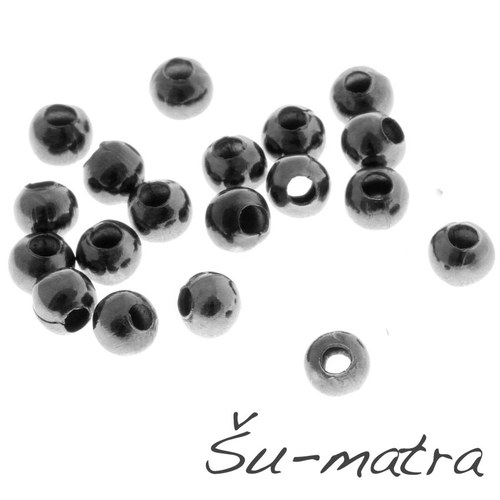 Korálek kovový gunmetal , 3 mm (5g)