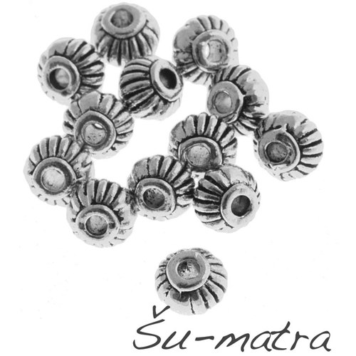 Korálek kovový platinový, 5 mm (25 ks)