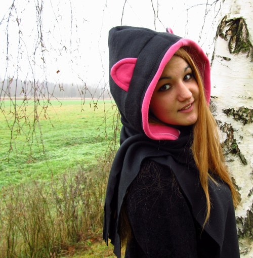 HIGH QUALITY: Šála s kapucí - s oušky: NA PŘÁNÍ