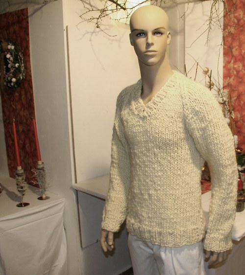 Ručně předený pánský svetr Natural — foto 1