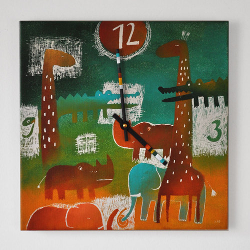 Keramické hodiny 33x33cm - Afrika