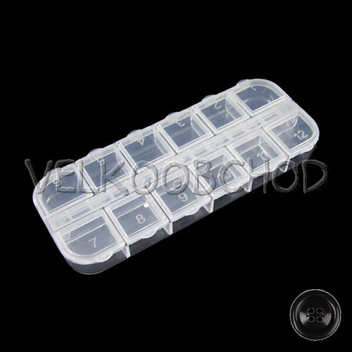 Organizér plastový 13x5x1,5cm - 12 přihrádek