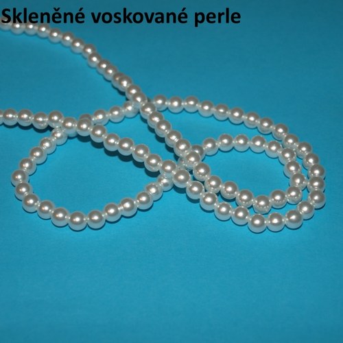 Voskované perle, 6 mm, White - 50 ks — foto 1