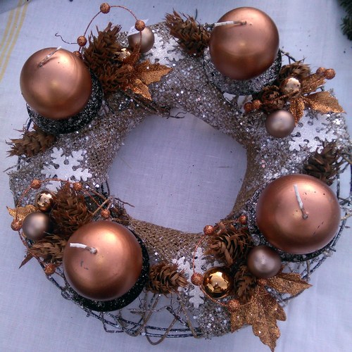 Adventní věnec - slavnostní měď — foto 1