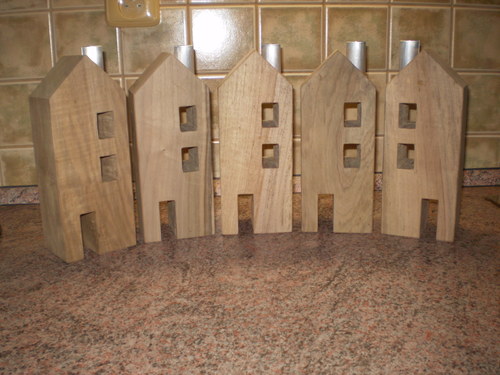 Svícny domečky - ořech , velký — foto 1