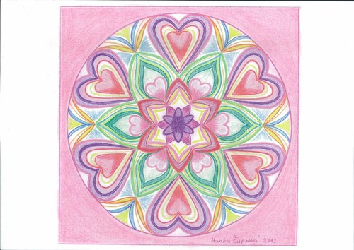 Mandala-Láska a radost-růžová