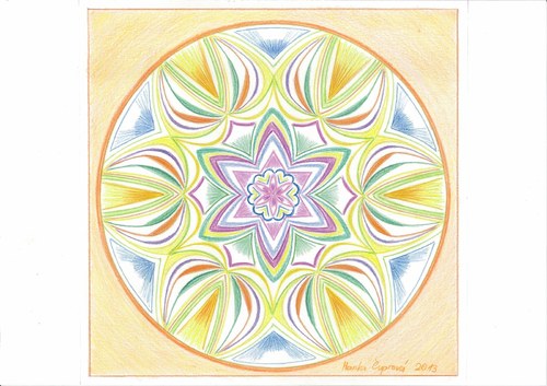 Mandala-Andělská křídla-oranžová